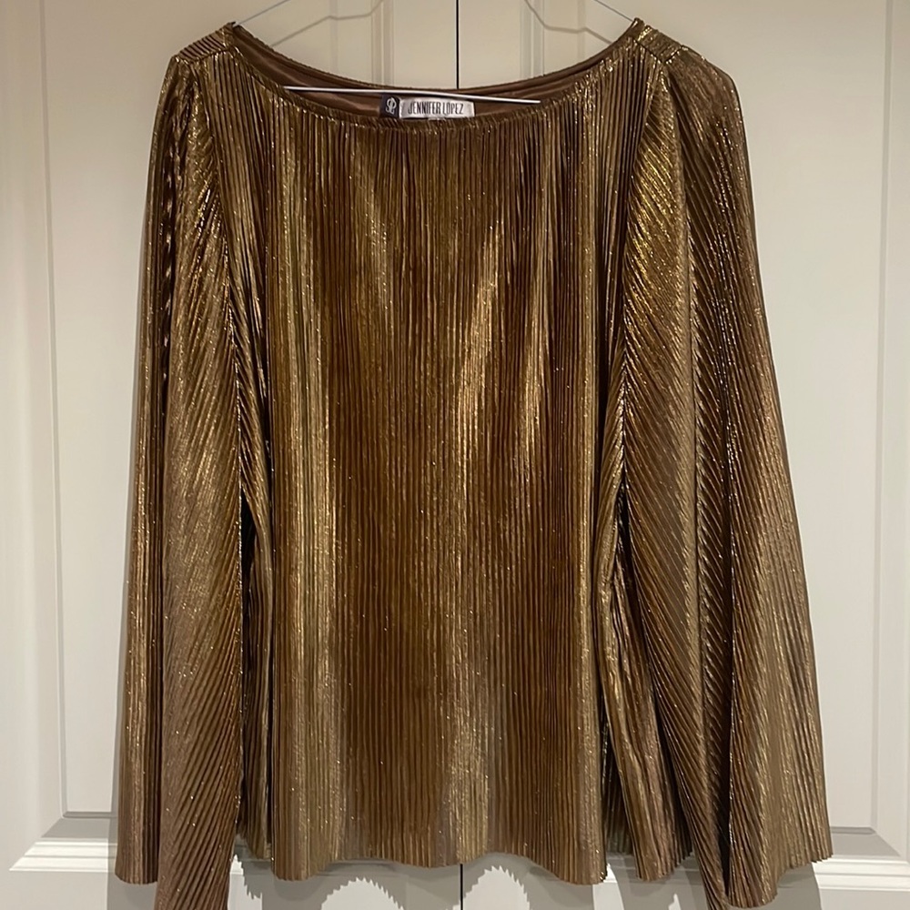 Y2K- JLo Wide Cut Pleated Blouse
